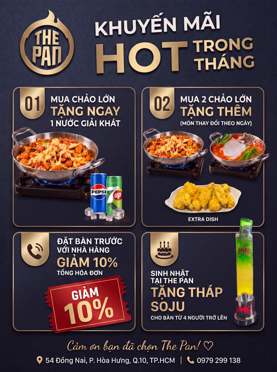 Khuyến mãi hot tháng 7 tại The Pan